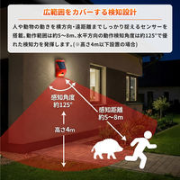 リモコン付きソーラーアラーム 2個セット 防犯アラーム 人感センサー ソーラー 防獣 防犯 害獣撃退器 SSA03 EVERSAFE（直送品）