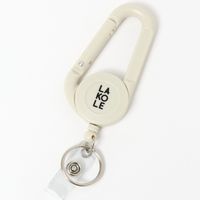 リール付きカラビナキーホルダー アイボリー 1セット（1個×6） LAKOLE/ラコレ