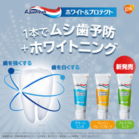 アクアフレッシュ ホワイト&プロテクト W プレミアムミント 140g 1本 Haleonジャパン 歯磨き粉