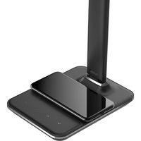 オリンピア照明 ワイヤレスチャージャー機能付き LEDデスクスタンドライト ブラック GST006QB 1台