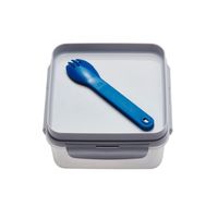 ランチボックス 保存容器 1.2L ブルー HPL979L-B To go ボックス 2 in 1 ロック&ロック スフォーク＆ナイフ付（直送品）