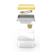 ランチボックス 保存容器 1.2L イエロー HPL979L-Y To go ボックス 2 in 1 ロック&ロック スフォーク＆ナイフ付（直送品）