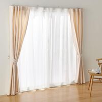 無印良品 防カビ　ポリエステルノンプリーツレースカーテン 幅１００×丈１７６ｃｍ用 オフ白 1セット（1個×2） 良品計画