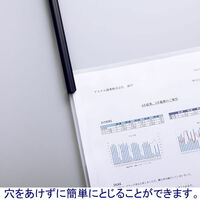 アスクル　レール式クリアーホルダー　A4タテ　50枚とじ　ブラック　10冊 オリジナル（わけあり品）