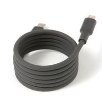 マグネットケーブルUSB TypeーC / Lightning 1m チャコール LAKOLE/ラコレ