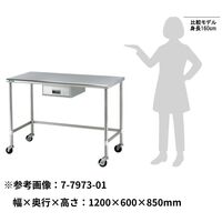 アズワン 作業台(キャスター付き)片面式 1800×750×800mm 7-7973-12 1台（直送品）