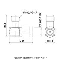 MIL/IEC規格SMA形コネクタ 中継アダプタ L曲がりアダプタ(嵌合部プラグージャックタイプ) HRMー503(40)（直送品）