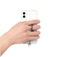 スマホアクセサリ 外付ストラップホール フィンガーリング カラビナ クリア P-STHFINCR エレコム 1個