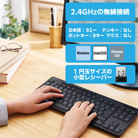 ワイヤレスキーボード 無線 静音 テンキーレス コンパクト 抗菌 メンブレン TK-FDM115SKTBK エレコム 1個（直送品）