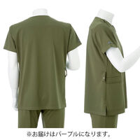 ナガイレーベン 男子スクラブ パープル L AY-5552 1枚（直送品）