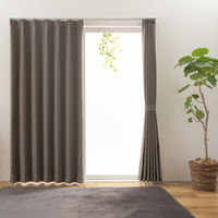 ユニベール ステイシー 防炎・遮光カーテン 1000×1350mm  グレー 1セット(2枚入)（直送品）