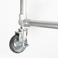グリーンクロス 単管用ジョイント金具 Sタイプ 大キャスター付き エルボ型 S-14-2L-150-T 1個（直送品）