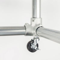 グリーンクロス 単管用ジョイント金具 Sタイプ 小キャスター付き コーナー型 S-14-3Y-65 1個（直送品）