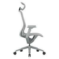 【車上渡し】アール・エフ・ヤマカワ アリア チェア 可動肘付 ヘッドレスト付 ライトグレー 1脚（直送品）