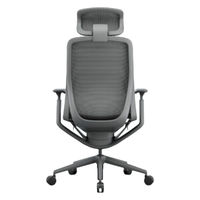 【車上渡し】アール・エフ・ヤマカワ アリア チェア 可動肘付 ヘッドレスト付 ダークグレー 1脚（直送品）