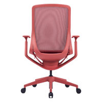 【車上渡し】アール・エフ・ヤマカワ アリア チェア 可動肘付 コーラルレッド 1脚（直送品）