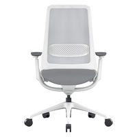 【車上渡し】アール・エフ・ヤマカワ ハグ チェア 可動肘 ランバー付 ライトグレー×ホワイトフレーム 1脚（直送品）