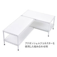 【軒先渡し】エレクター ベーシックシリーズ フラットシェルフ用連結アドオンシェルフコネクター クローム 1セット(2個入)（直送品）