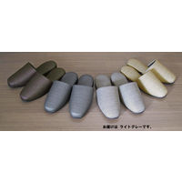 【スリッパ】富士工業 布地風ビニールスリッパ 前閉じ レリゴール ライトグレー 耐アルコール 23.5～26.5cm 1足