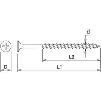 DAIDOHANT コーススレッド 半ネジ(呼び径d)5.1×(長さL1)120mm(約50本/小箱) 00045742 1箱(50本)（直送品）