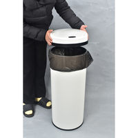 万方商事 自動開閉式ゴミ箱 ホワイト a3587620 1個（直送品）