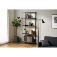 【軒先渡し】アイリスオーヤマ カラーメタルラック ウッドボード付き 幅750×奥行350×高さ1820mm ブラック 1台（直送品）