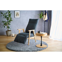 【軒先渡し】アイリスオーヤマ リクライニングウッドアームチェア ダークグレー 1台（直送品）