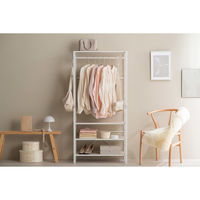 アイリスオーヤマ 組立簡単 連結スチールラック 幅760×奥行345×高さ1592mm ホワイトアッシュ 1台（直送品）