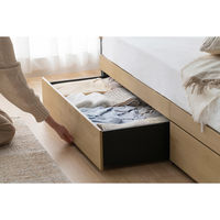 アイリスオーヤマ スチールベッド引き出し 幅968×奥行494×高さ210ｍｍ ブラック/ナチュラル 1個（直送品）