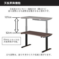 【軒先渡し】コイズミファニテック GENTLER 昇降デスク スモーキーグレージュ×ブラック 1台（直送品）