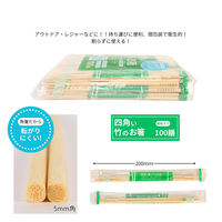 大和物産 ポリ完封節付竹角箸20cm100膳楊枝入●1セット(10個入) 4904681913511 1セット(10個入)（直送品）