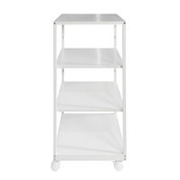 スマイル プリンターラック/ワゴン 4段 ホワイト 幅605×奥行482×高さ1002mm キャスター付(ストッパー付) 1台