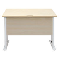 【車上渡し】アール・エフ・ヤマカワ スチール脚デスク 幅1000×奥行700×高さ700ｍｍ ナチュラル×ホワイト 1台（直送品）