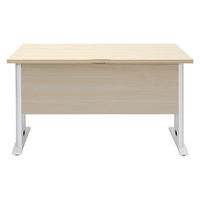 【車上渡し】アール・エフ・ヤマカワ スチール脚デスク 幅1200×奥行600×高さ700ｍｍ ナチュラル×ホワイト 1台（直送品）