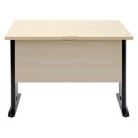 【車上渡し】アール・エフ・ヤマカワ スチール脚デスク 幅1000×奥行700×高さ700ｍｍ ナチュラル×ブラック 1台（直送品）