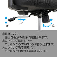 TOKIO オフィスチェア メッシュ 肘付 ブラック KB-2039 1脚