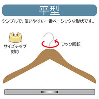 ストア・エキスプレス 【10本】木製ハンガー ヴィンテージブラウン(メープル) 平型幅42cm 6533-11122 1セット(10本)（直送品）