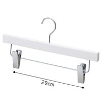 ストア・エキスプレス 【10本】木製ボトムハンガー ホワイト(メープル) 下型クリップ付き 6533-1440 1セット(10本)（直送品）