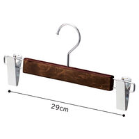 【10本】木製ボトムハンガー ヴィンテージブラウン(メープル) 外型クリップ付き 6533-1447 1セット(10本)（直送品）