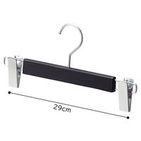 ストア・エキスプレス 【10本】木製ボトムハンガー ブラック(メープル) 外型クリップ付き 6533-1453 1セット(10本)（直送品）