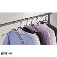 ストア・エキスプレス 【50本】湾曲スチール製ハンガー ブラック 幅42cm 7270-16020 1セット(50本)（直送品）