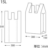 シモジマ 持ち手付きポリ袋 15L 無地 白 006604032 1セット(50枚入×20袋 合計1000枚)（直送品）