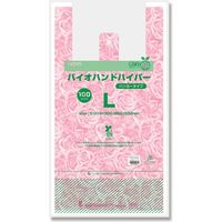 HEIKO レジ袋 バイオハンドハイパー L グレイスフル 006905512 1セット(100枚入×10袋 合計1000枚)（直送品）