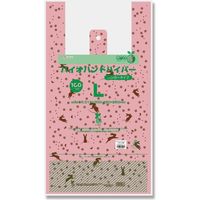 シモジマ レジ袋 バイオハンドハイパー L 花うさぎ桃 006905532 1セット(100枚入×10袋 合計1000枚)（直送品）