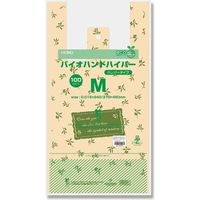 シモジマ レジ袋 バイオハンドハイパー M オリーブガーデン 006905541 1セット(1袋(100枚)×10)