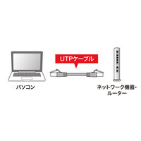 サンワサプライ つめ折れ防止カテゴリ6LANケーブル(レッド、20m) KB-T6TS-20RN 1本