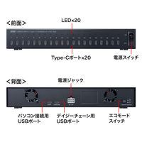 USBハブ　USB2.0　USB-C　Type-C×20　USBポート　USB-2THCS20　サンワサプライ　1個（直送品）