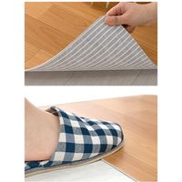 サンコー ずれない トイレマット 拭ける 床汚れ防止 ロング ベージュ ウッド 60×85cm 1枚 おくだけ吸着 KV-17