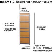 【軒先渡し】日本住器工業 突っ張り式 マガジン収納パーテーション PS-600 600×160×2040～2650mm ナチュラル 1台（直送品）