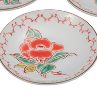 伊野正峰 日本の伝統工芸品【九谷焼】 3.2号皿揃 草花絵変り 澤田郁美 (K9-115) K9-115 1個（直送品）